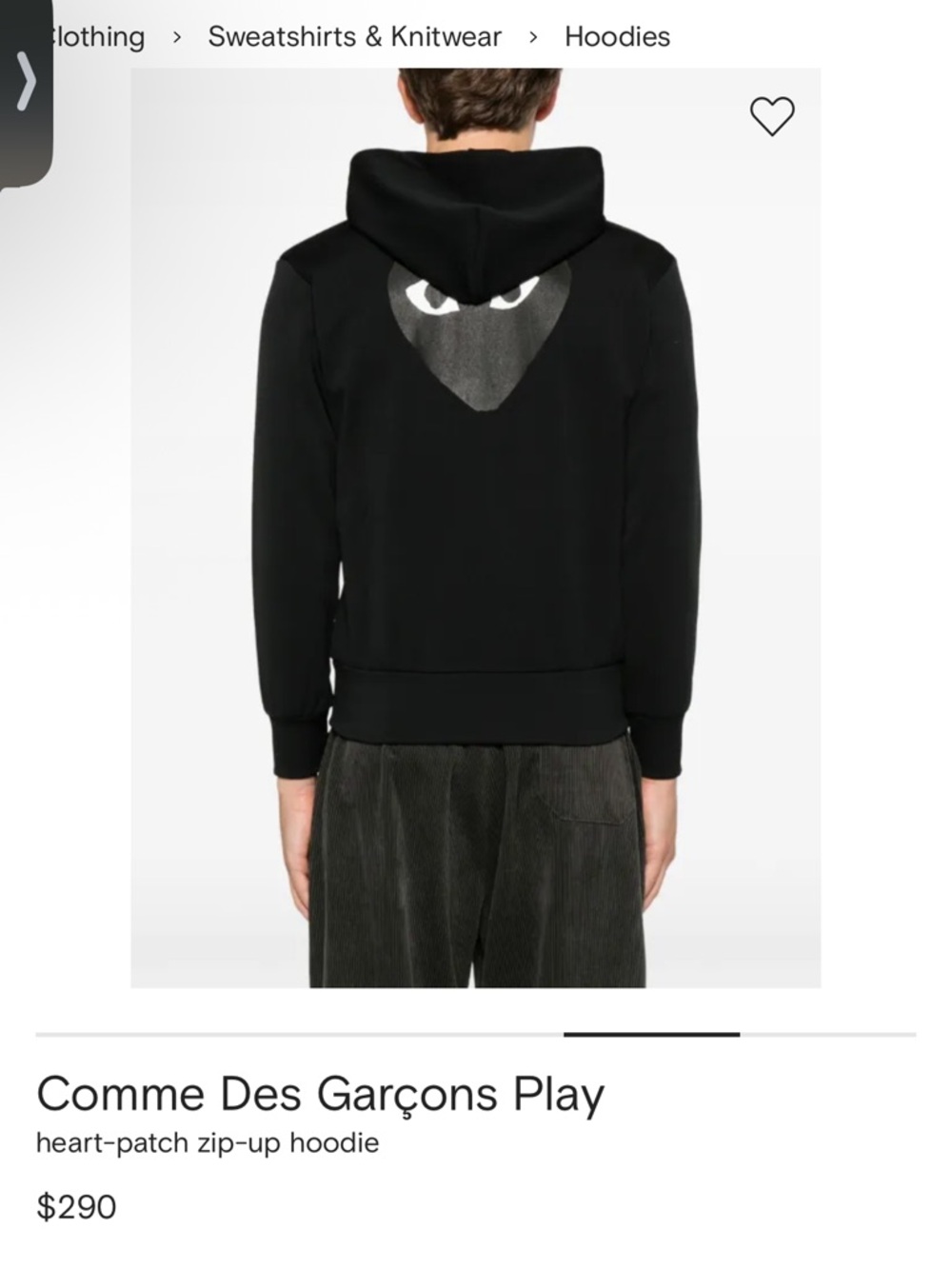 Comme des Garçons Black Heart-Patch Zip-Up Hoodie